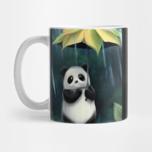 Panda with Leaf Umbrella Mug